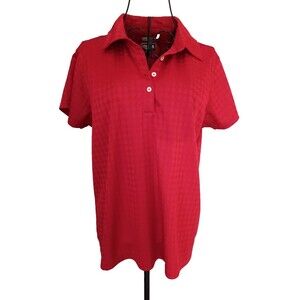 Adidas Climacool Womens Golf Shirt Sz L RED!